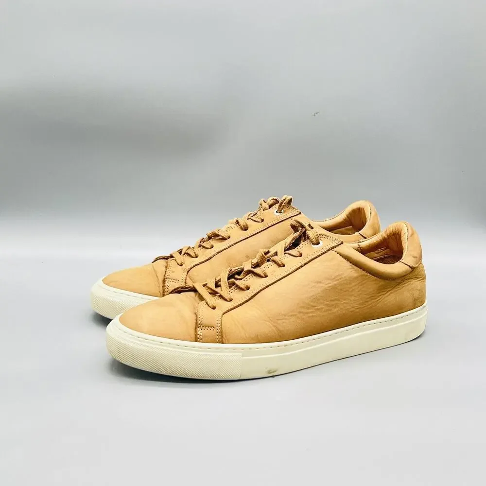 Suitsupply Shoes Mens 10 Brown Leather Low Top Casual Sneakers Comfort Walking
